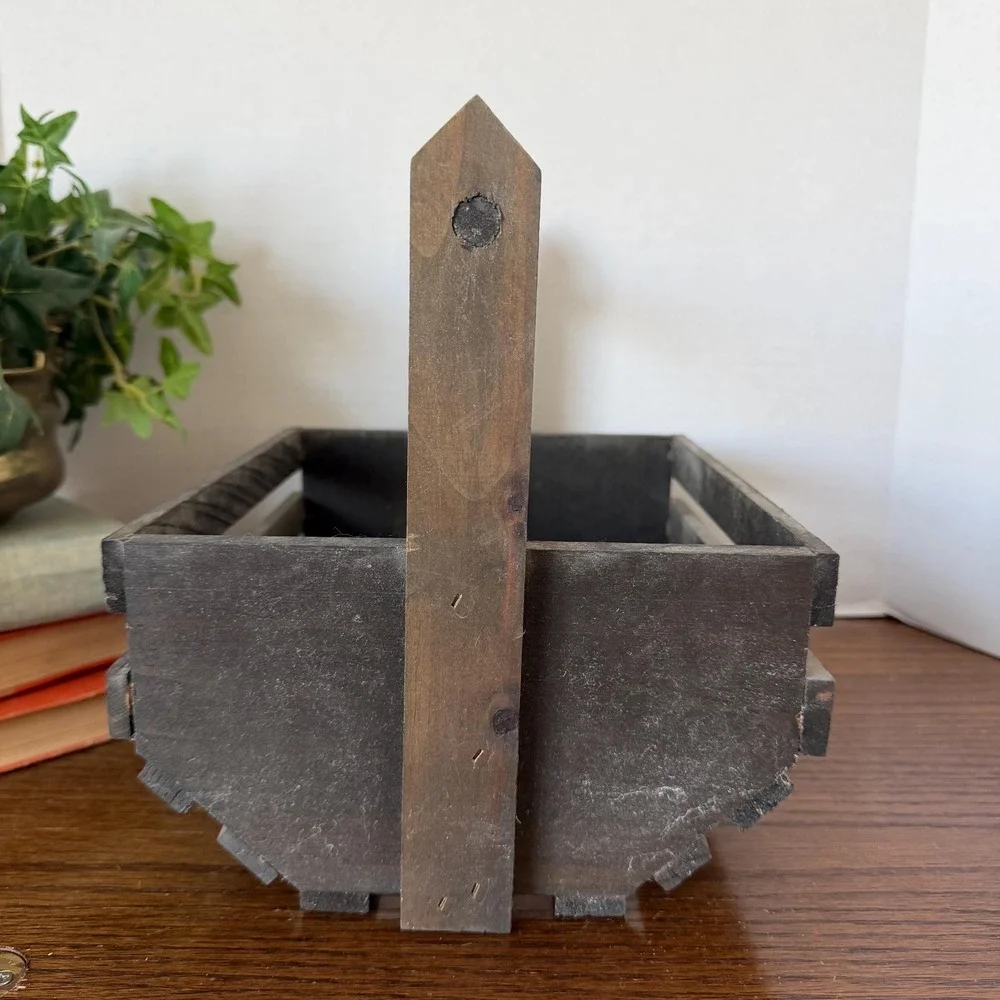 Rustic Wooden Crate Farmhouse Basket Primitive Wood‎ Cottageocore